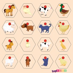 Hayvanlar ve Yavruları Ahşap Puzzle