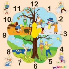 Mevsim Saat Ahşap Puzzle