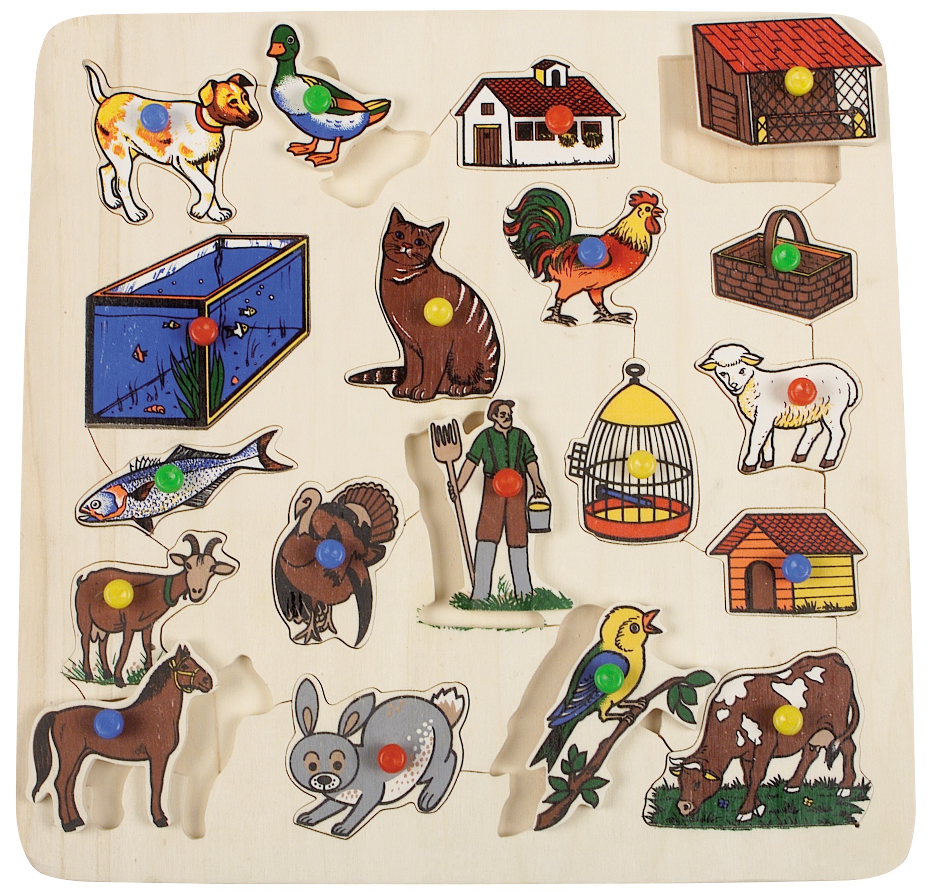Hayvanlar ve Barınakları (Kulplu) - Puzzle