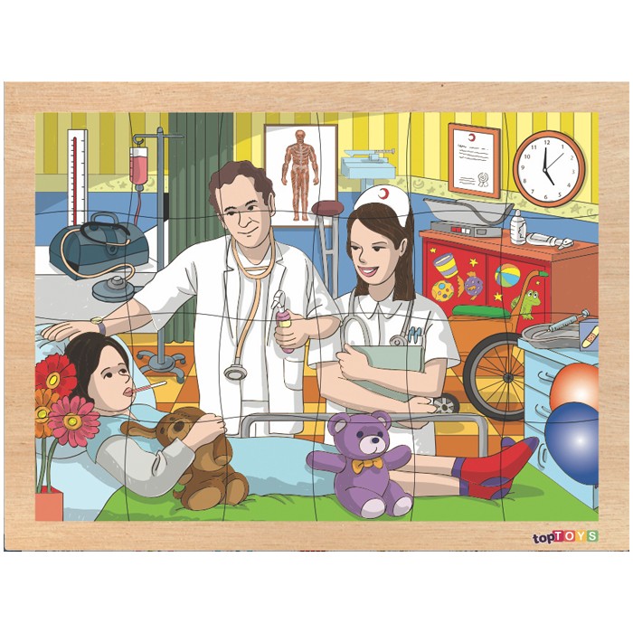 AHŞAP PUZZLE HASTANE 24 PARÇA