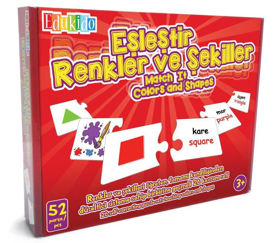 EŞLEŞTİR RENKLER ŞEKİLLER MUKAVVA PUZZLE