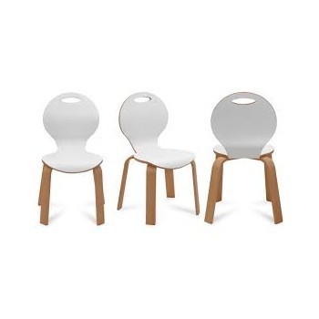 AHŞAP KONTRA BEYAZ LAMİNAT SANDALYE  PEARL